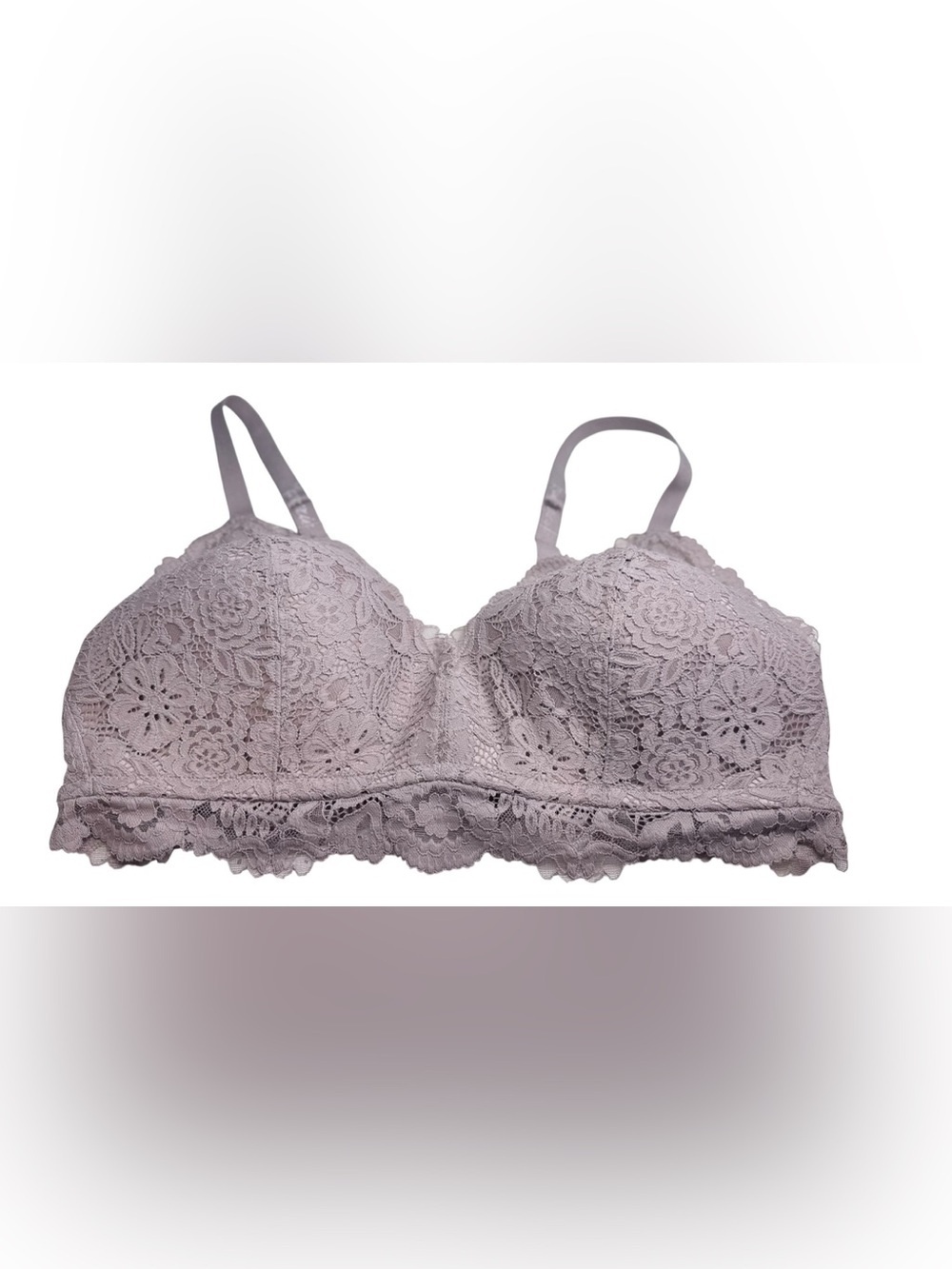 Aerie Floral Lace Wirefree Bralette Mauve Lavender Comfort Bra Size M